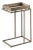 Crate & Barrel Echo Modern Industrial C-Table in Antique Brass Finish With Mirrored Glass, Imar-199-Cb For Sale