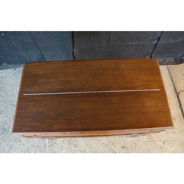 Wood Antique Victorian Revival Walnut Spinet Writing Desk Secretary Library Table For Sale - Image 7 of 18