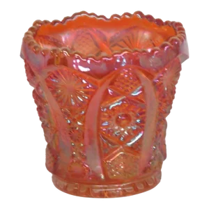 Imperial Carnival Glass Marigold Daisy and Button Toothpick Holder
