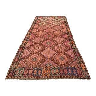 Oversized Vintage Turkish Kilim Rug - 72" X 176" For Sale