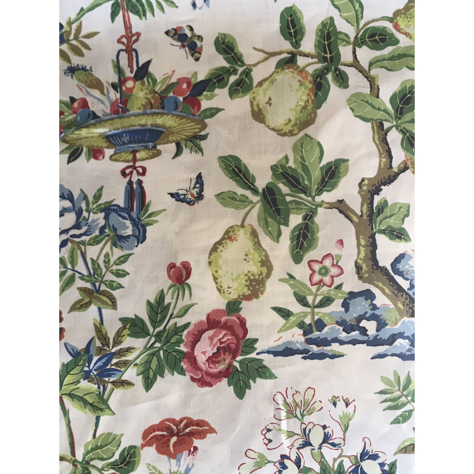 Traditional Scalamandre Shantung Garden Linen Fabric 5 1//2 Yards Chairish