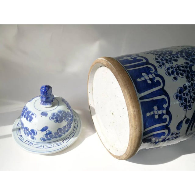 Blue Blue and White Phoenix Porcelain Ginger Jar For Sale - Image 8 of 9
