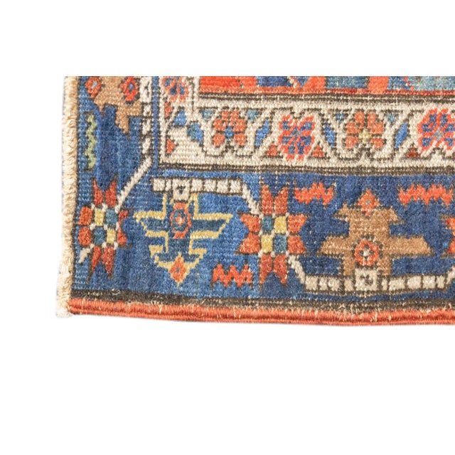 Antique Persian Heriz Rug 3'10'' x 4'5'' For Sale - Image 9 of 12