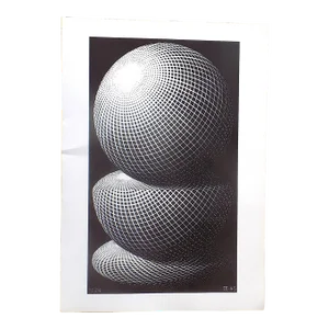 Vintage 20th Century M. C. Escher Lithograph - "Three Spheres"