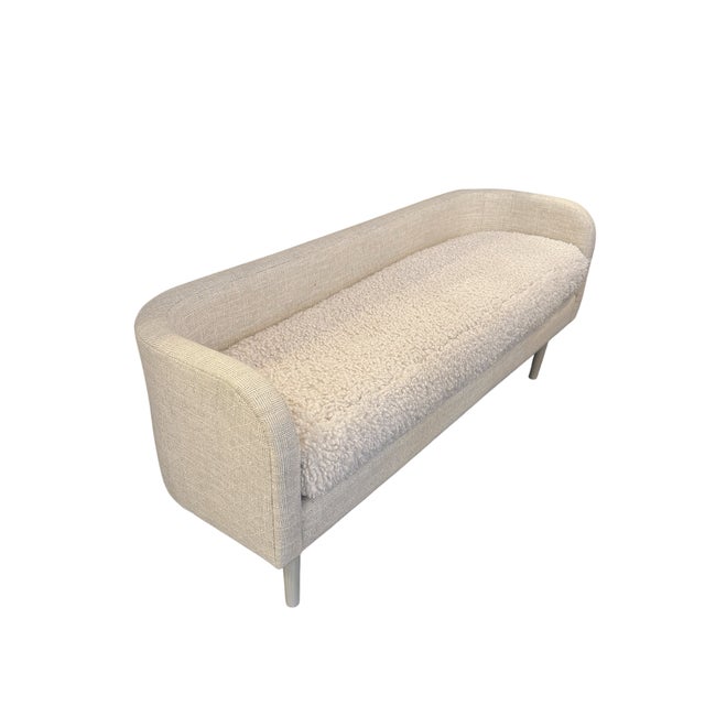 60"W x 20"D x 24" This cream textured bench is both practical and stylish. The Kye Bench is a dynamic accent piece as it...
