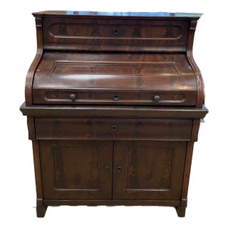 Antique 19th Century Mahogany Roll Top Writing Desk For Sale