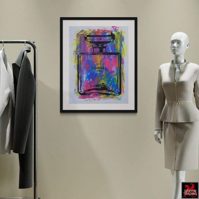 2020s Original Chanel Pop Art Mixed Media Painting For Sale - Image 5 of 5