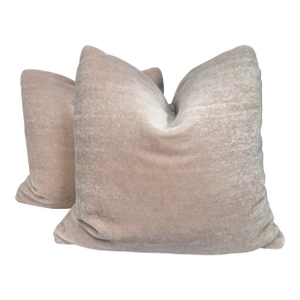 Holly Hunt "Fuzzy Wuzzy" Mohair in Beaches 22" Pillows-a Pair