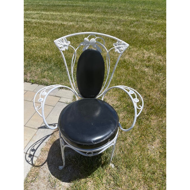 White 1940s Salterini Patio Set With Table, 2 Arm Chairs and 4 Side Chairs For Sale - Image 8 of 12