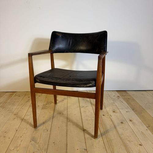 Wood Writing Chair with Armrests by Erik Kirkegaard, Denmark, 1960s For Sale - Image 7 of 7
