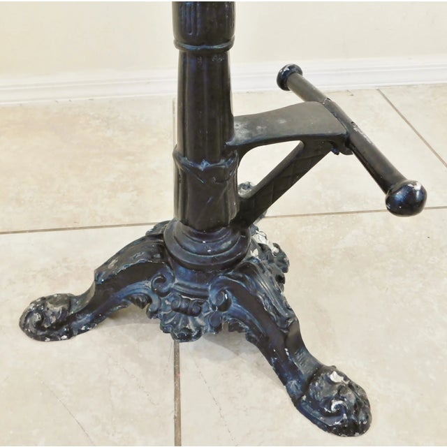 Vintage Mid Century Ornate Black Aluminum Roses Paw Foot Swivel Bar Stool For Sale - Image 10 of 12