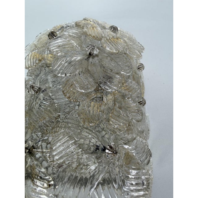 Metal Murano Glass Wall Lamp in the style of Barovier & Toso, 1940s For Sale - Image 7 of 10