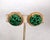 1965 round goldtone carved faux-jade butterfly clip back earrings. Marked "NAPIER PAT. PEND." on the clips and on the...