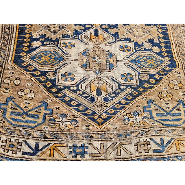 Antique Caucasian Shirvan Area Rug, Hand-Woven Wool, Medallion Design, 3' x 5' For Sale - Image 17 of 18