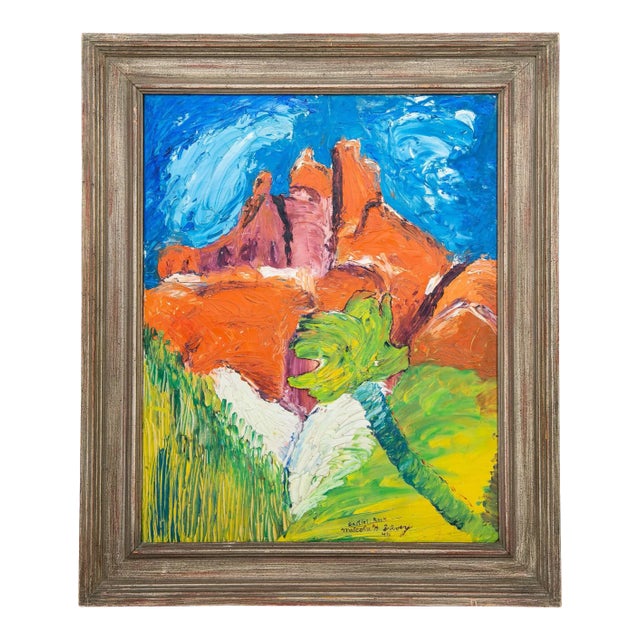 Surrealist Castle Rock Butte Oil Painting For Sale