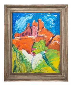 Surrealist Castle Rock Butte Oil Painting