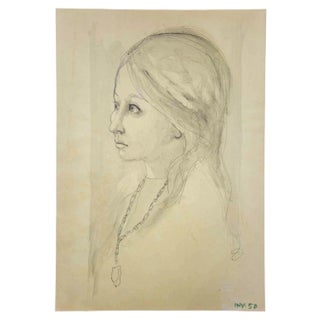 Leo Guida, Portrait, Original Drawing, 1970s For Sale