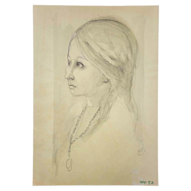 Leo Guida, Portrait, Original Drawing, 1970s For Sale