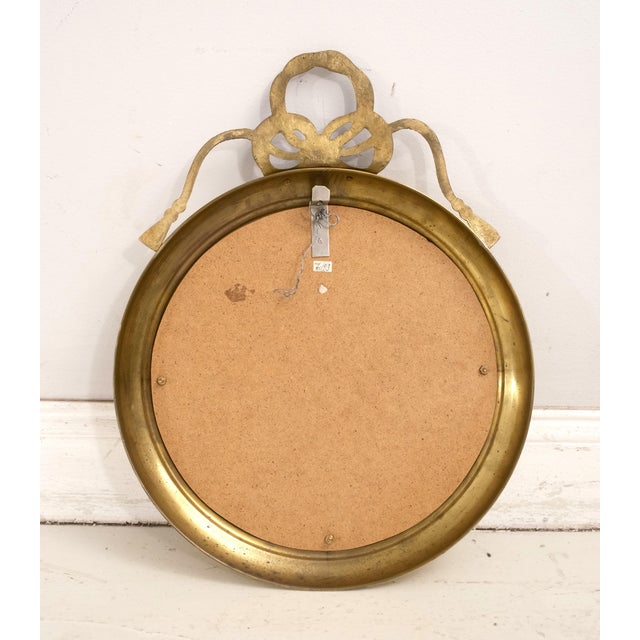 French Style Round Brass Hanging Mirror For Sale In Philadelphia - Image 6 of 7