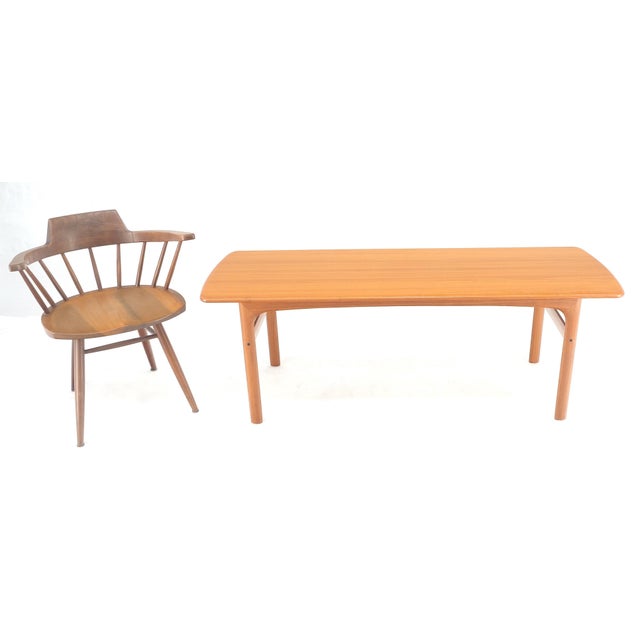 Solid Teak Danish Mid Century Modern 59" Long Rectangle Coffee Table For Sale - Image 6 of 7