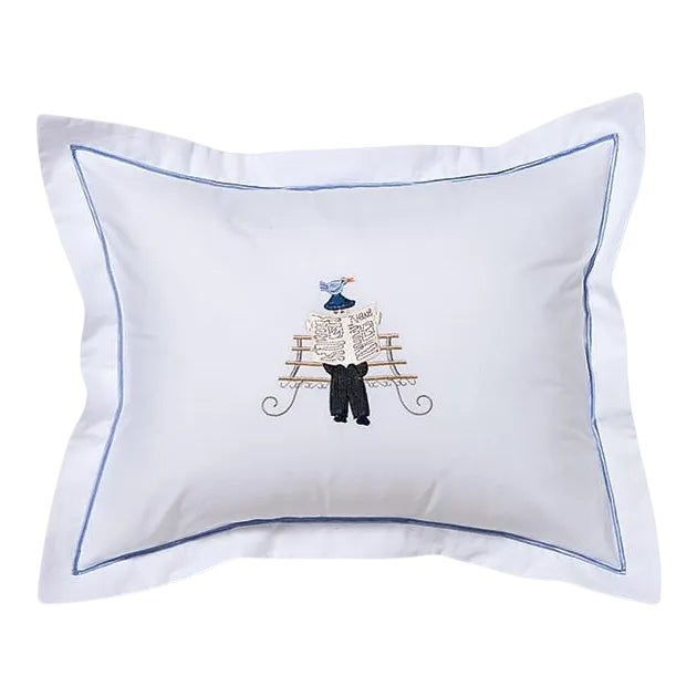 Park Man Boudoir Pillow Cover, Embroidered For Sale