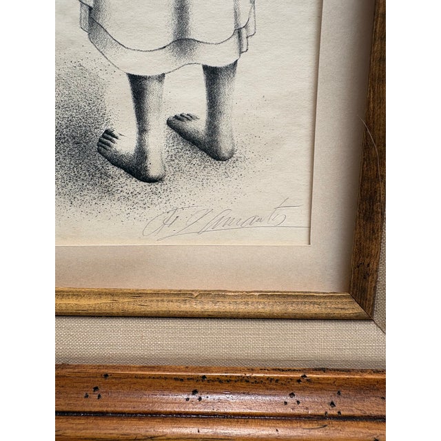 Printmaking Materials Rare Vintage 1040s Limited Edition Francisco Dosamantes Lithograph of Fishwives at the Market For Sale - Image 7 of 9