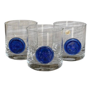 Made in Romania Mid-Century Modern Astrology Motif Rocks Glasses - Set of 3 For Sale