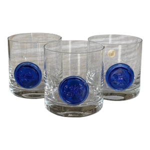 Made in Romania Mid-Century Modern Astrology Motif Rocks Glasses - Set of 3