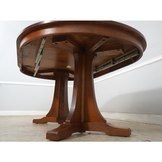 Stickley Mission Oak Split Pedestal Dining Table For Sale - Image 17 of 18