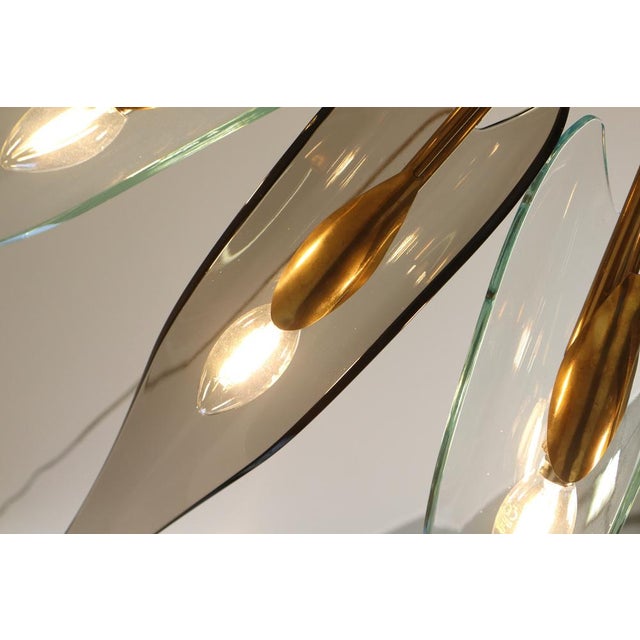Fontana Arte Model 1563 Dahlia Glass Chandelier by Max Ingrand for Fontana Arte, Italy, 1955 For Sale - Image 4 of 13