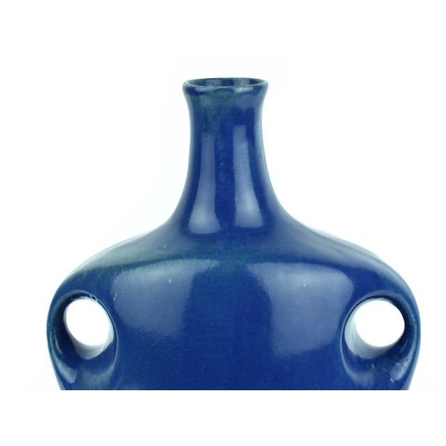 Mid 20th Century Mid 20th Century Modern Abstract Cobalt Blue Studio Pottery Vase For Sale - Image 5 of 7