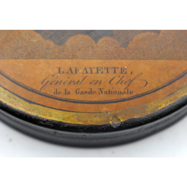 American Circa 1830s French or American Papier Mache Lafayette Portrait Snuff Box For Sale - Image 3 of 6