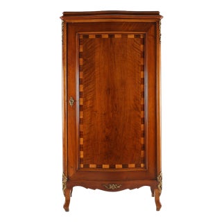 Antique Wooden Cabinet with Inlay and Bronze Decorations, France, 1860 For Sale
