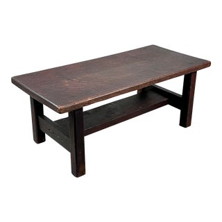 1920s Antique Arts & Crafts Foot Stool in Oak For Sale