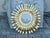 Metal Mid 20th century Spanish Gilt Metal Semi-Flush Sunburst Light Fixture with Star Motifs For Sale - Image 7 of 12