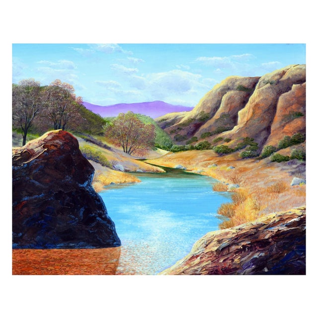 1980s Mount Hamilton Realist Landscape by Luke Stamos For Sale - Image 9 of 9