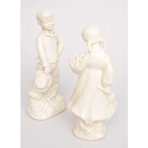 Porcelain Figures Girl and Boy, Set of 2 For Sale - Image 3 of 8