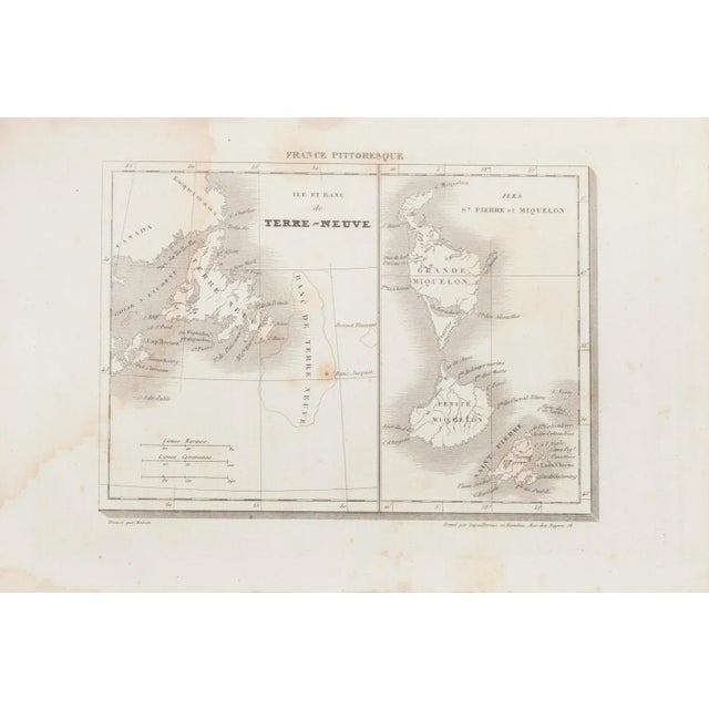 Map of Terre Neuve is an original etching realized by an anonymous engraver of the XIX century. Printed in series of...