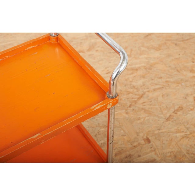 Thonet B47 Bar Trolley with Chrome-Plated Tubular Steel Frame, 1932 For Sale - Image 4 of 9