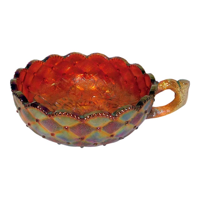 1930s Carnival Glass Bonbon Dish For Sale