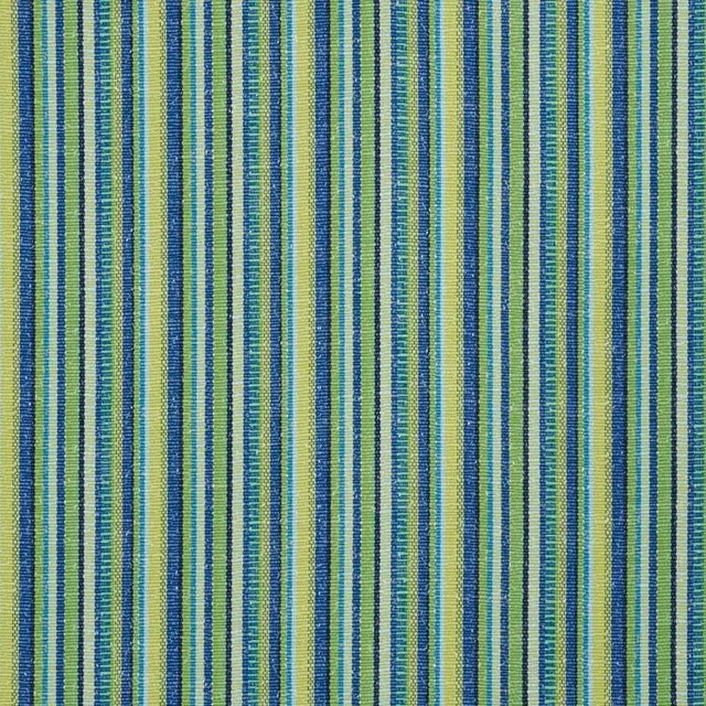 Sample - Schumacher Primavera Stripe Fabric in Meadow For Sale