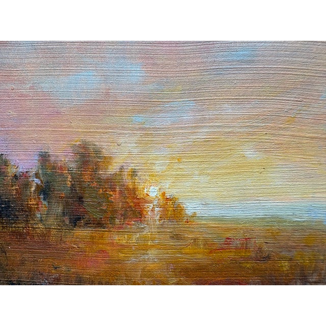 A moving sunset in oils on board, signed on recto, and newly-framed. The colors and light are lovely. Mary Veiga is a...