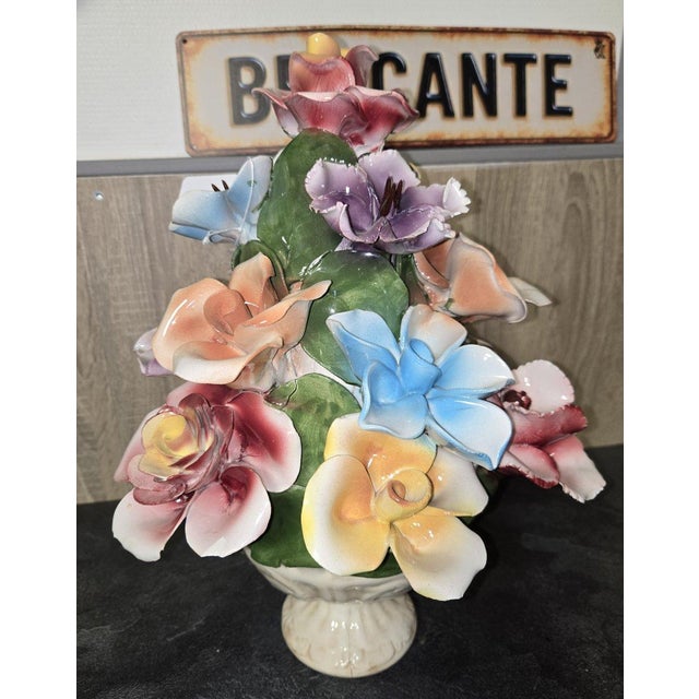 Blue Barbotine Centerpiece from Capodimonte, 1950s For Sale - Image 8 of 10