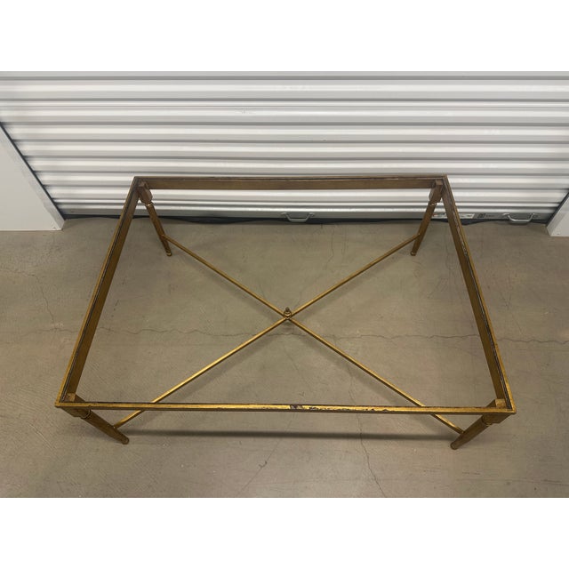 Gold 1990s Vintage Gold Metal Coffee Table For Sale - Image 8 of 9
