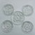 Glass 1960’s “Prescut” Pressed Glass Coaster Set- Four Drinks & One Wine Bottle - Set of 5 For Sale - Image 7 of 9