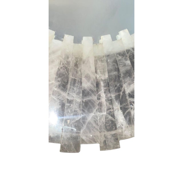 21st Century Sunburst Rock Crystal Mirror – Sculptural Modern Wall Décor 32.25” For Sale - Image 4 of 6