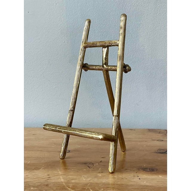 Vintage Brass Table Top Easel For Sale - Image 4 of 12