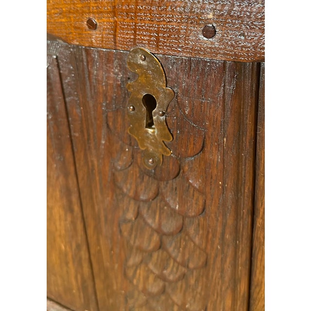 English Renaissance 17th Century Solid Oak Chest Trunk For Sale - Image 9 of 17