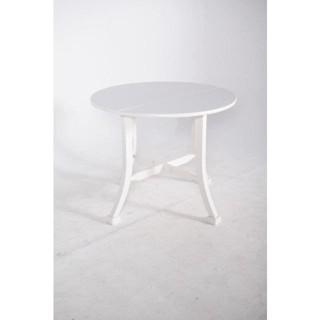 Wood Portuguese White Painted Flap Table, 1920s For Sale - Image 7 of 10