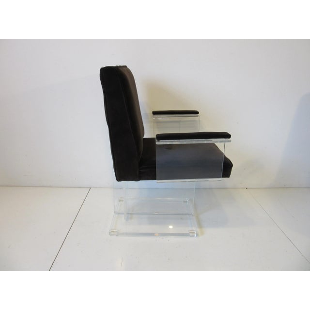 Vladimir Kagan Upholstered Lucite Pedestal Armchairs - A Pair For Sale In Cincinnati - Image 6 of 12